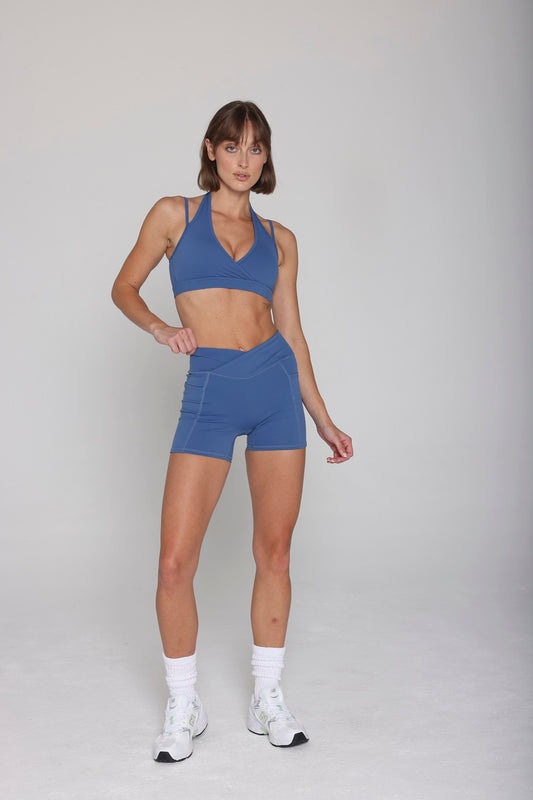 V-SHAPE SPORT BRA - MIDNIGHT BLUE