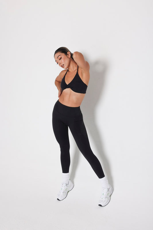 TWISTED SPORT BRA - BLACK