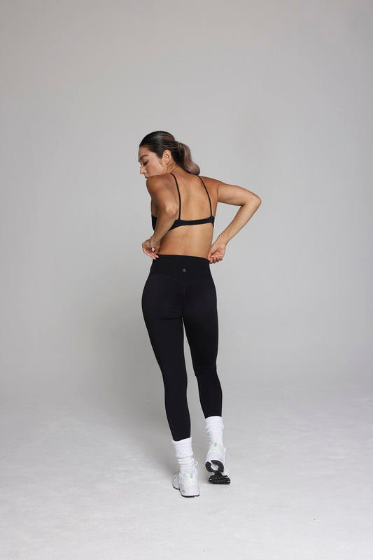 CROSS-OVER SPORT BRA - BLACK